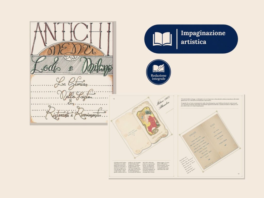 4. Antichi menù lombardi - impaginazione artistica per riedizione di testi antichi