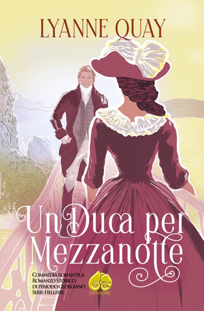 Copertina del romanzo Un Duca per Mezzanotte di Lyanne Quay – Serie Hellfire, Òphiere Edizioni