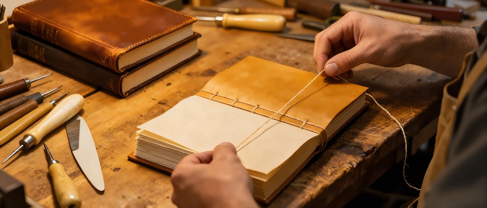 Far riparare un libro - cucitura artigianale a mano di un volume logoro