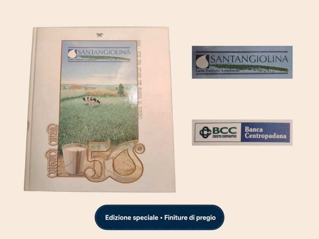 Libro aziendale Santangiolina 50 anni - edizione speciale con finiture di pregio e oro a caldo