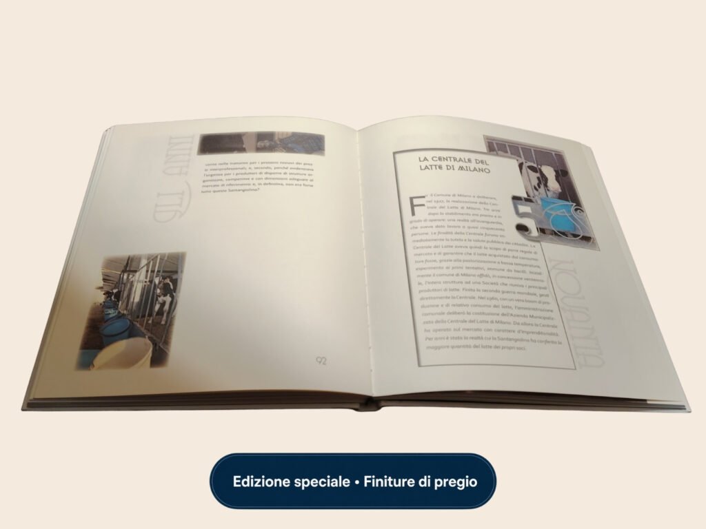 Pagine interne del libro aziendale Santangiolina - fotografie ad alta resa e impaginazione artistica