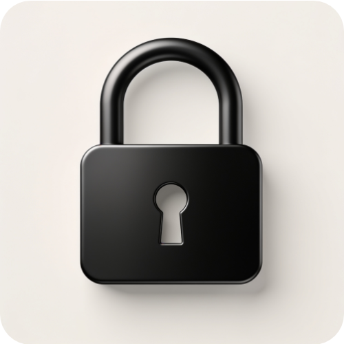 Lucchetto nero icona della informativa privacy di Òphiere