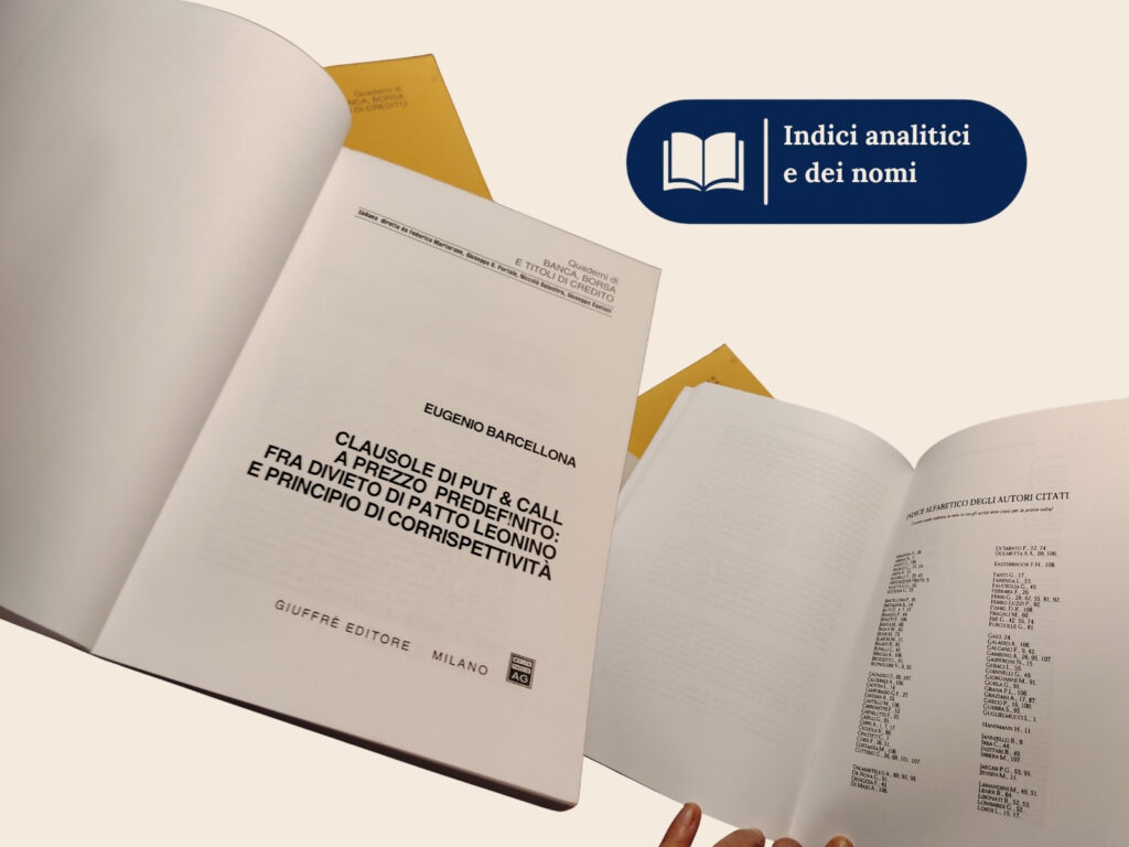Monografia accademica aperta: frontespizio e indice alfabetico degli autori citati